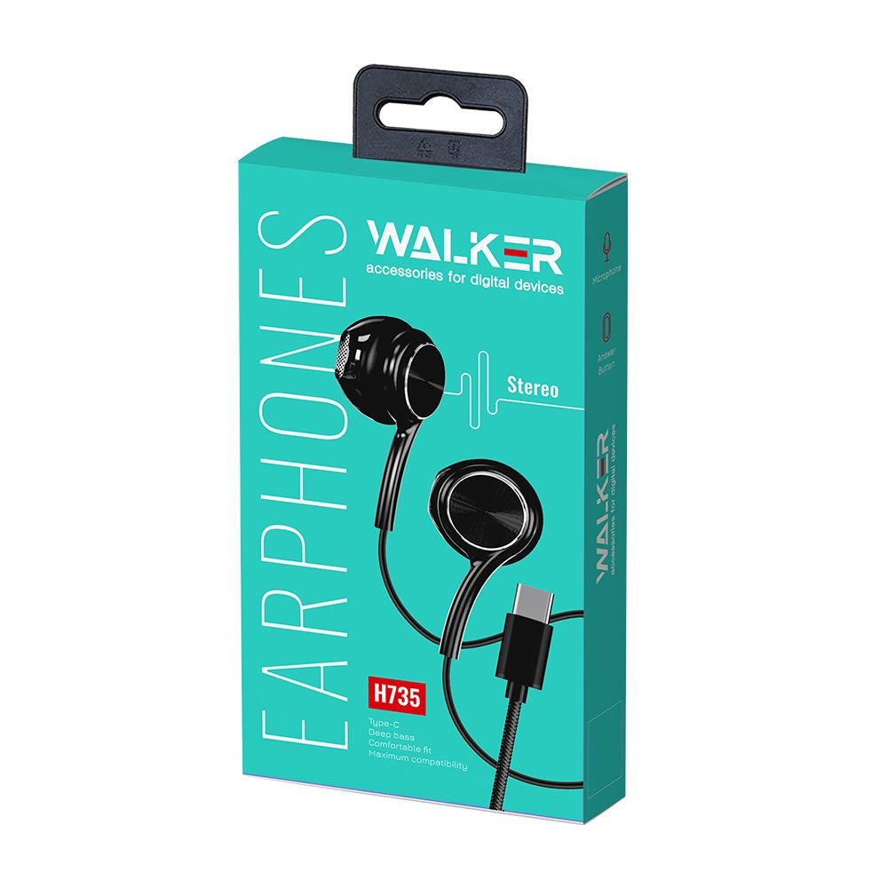 Walker Earphones H735 Stereo Type-C grey